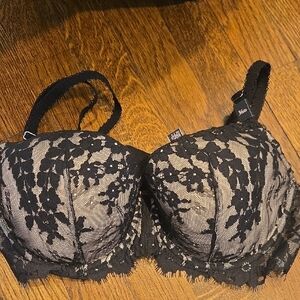 New Victoria's Secret Sexy Lacy Black Bra 36d Dream Angel Demi Lined
